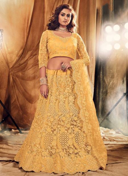Yellow Colour Senhora Sanskruti New Latest Designer Wedding Wear Bridal Lehenga Choli Collection 2016